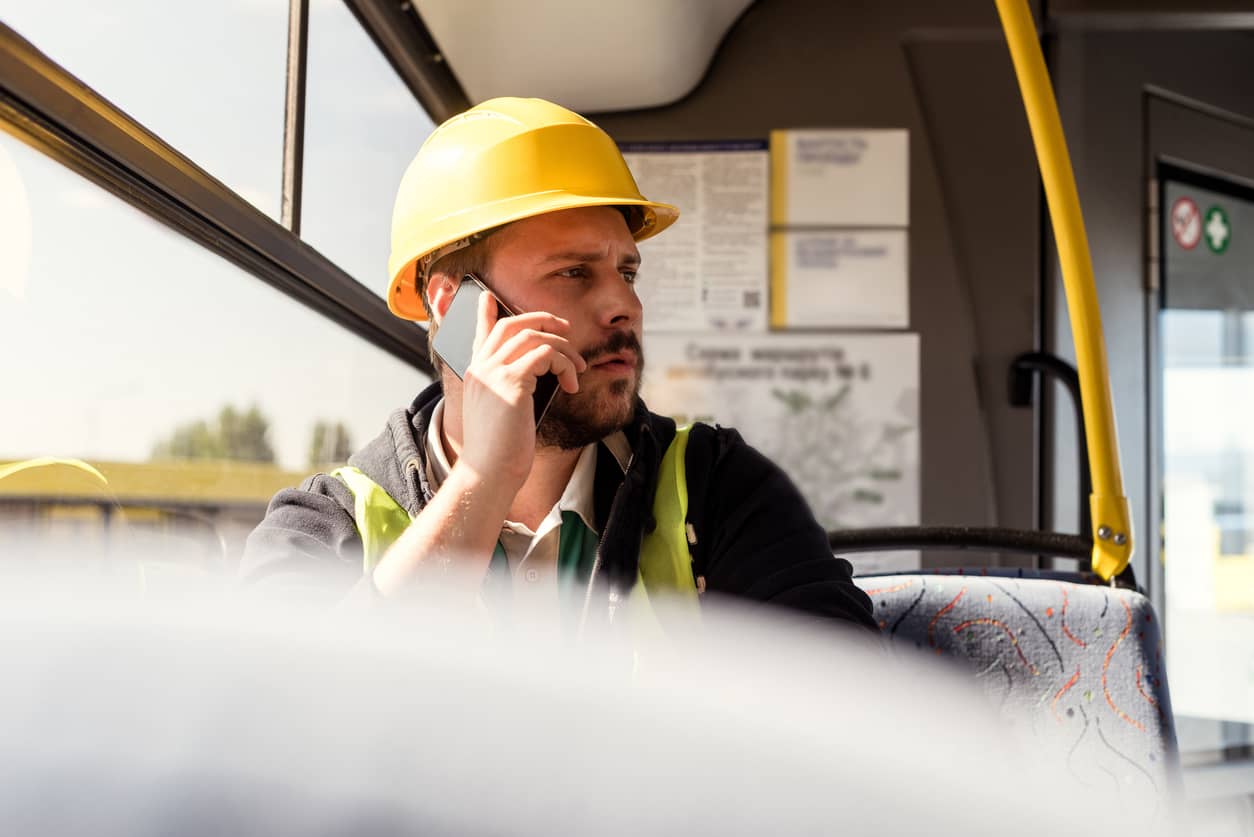 electrician getting call from employer